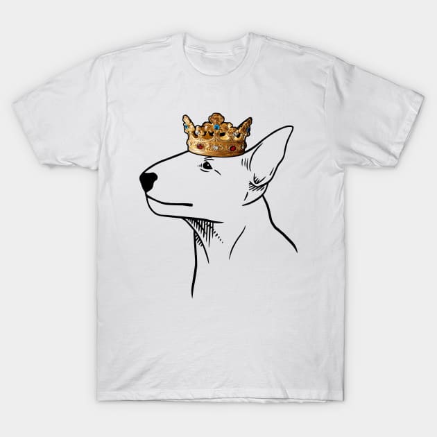 Miniature Bull Terrier Dog King Queen Wearing Crown T-Shirt by millersye